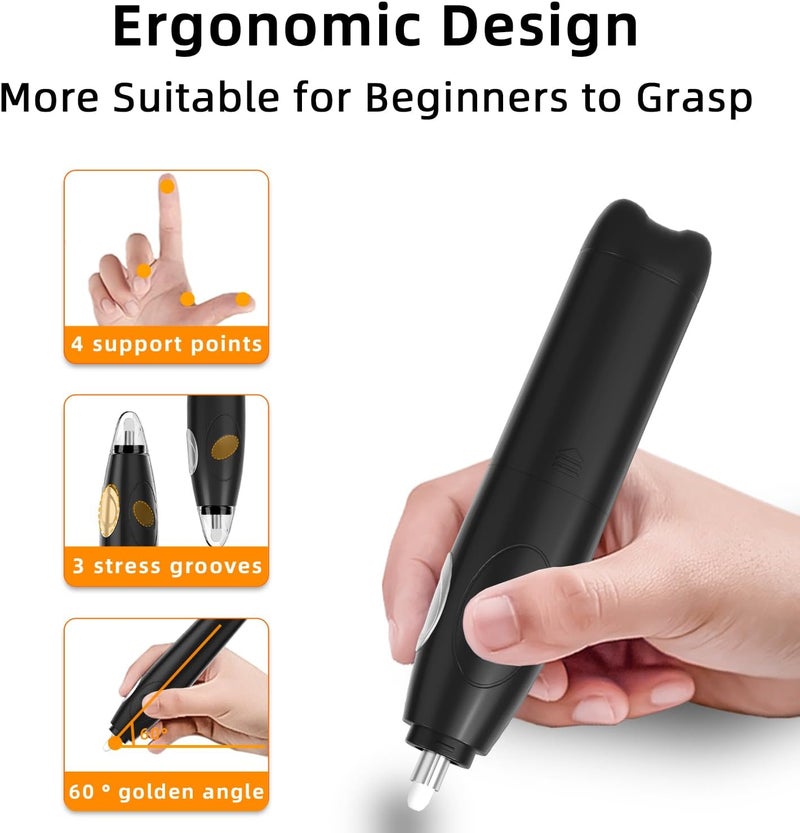 Zmol Battery Operated Eraser for Sketch/Drawing/Drawing/Graphite Pencil,Electric Eraser Kit for Artists - Image 3